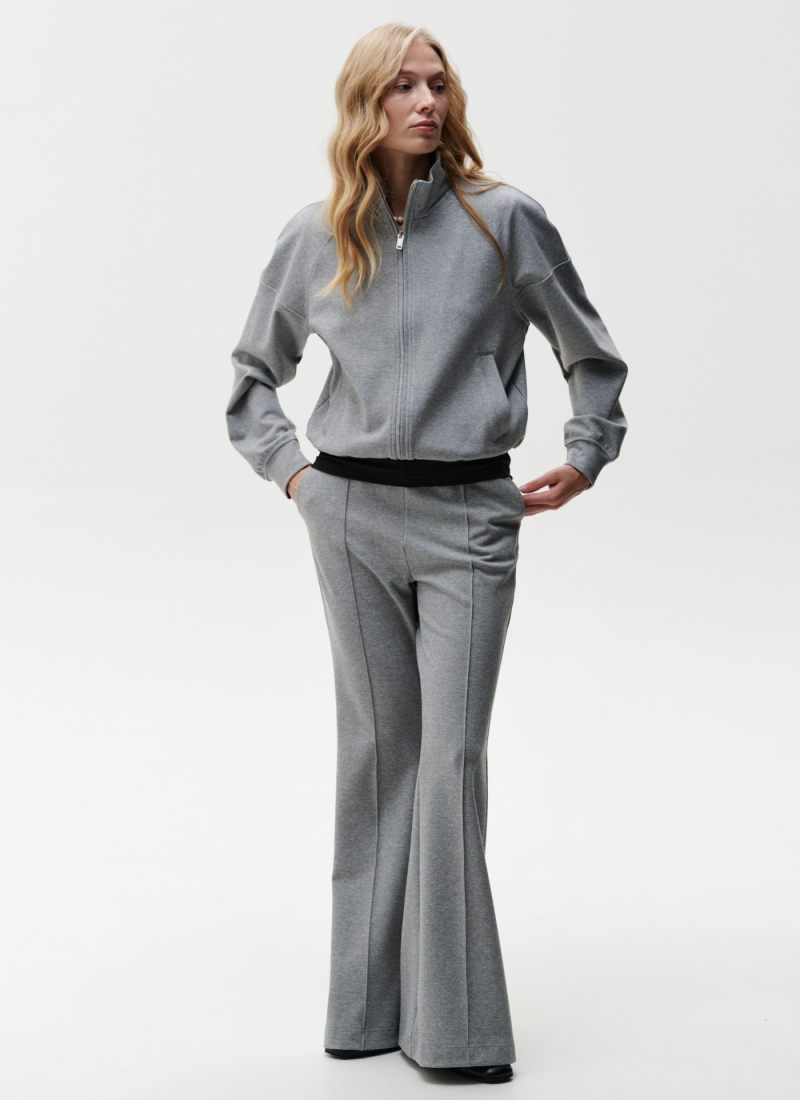 Брюки клеш со стрелками Office Core Nikasport, 2W2OC815E1-47GRY/MLG69, цвет серый меланж