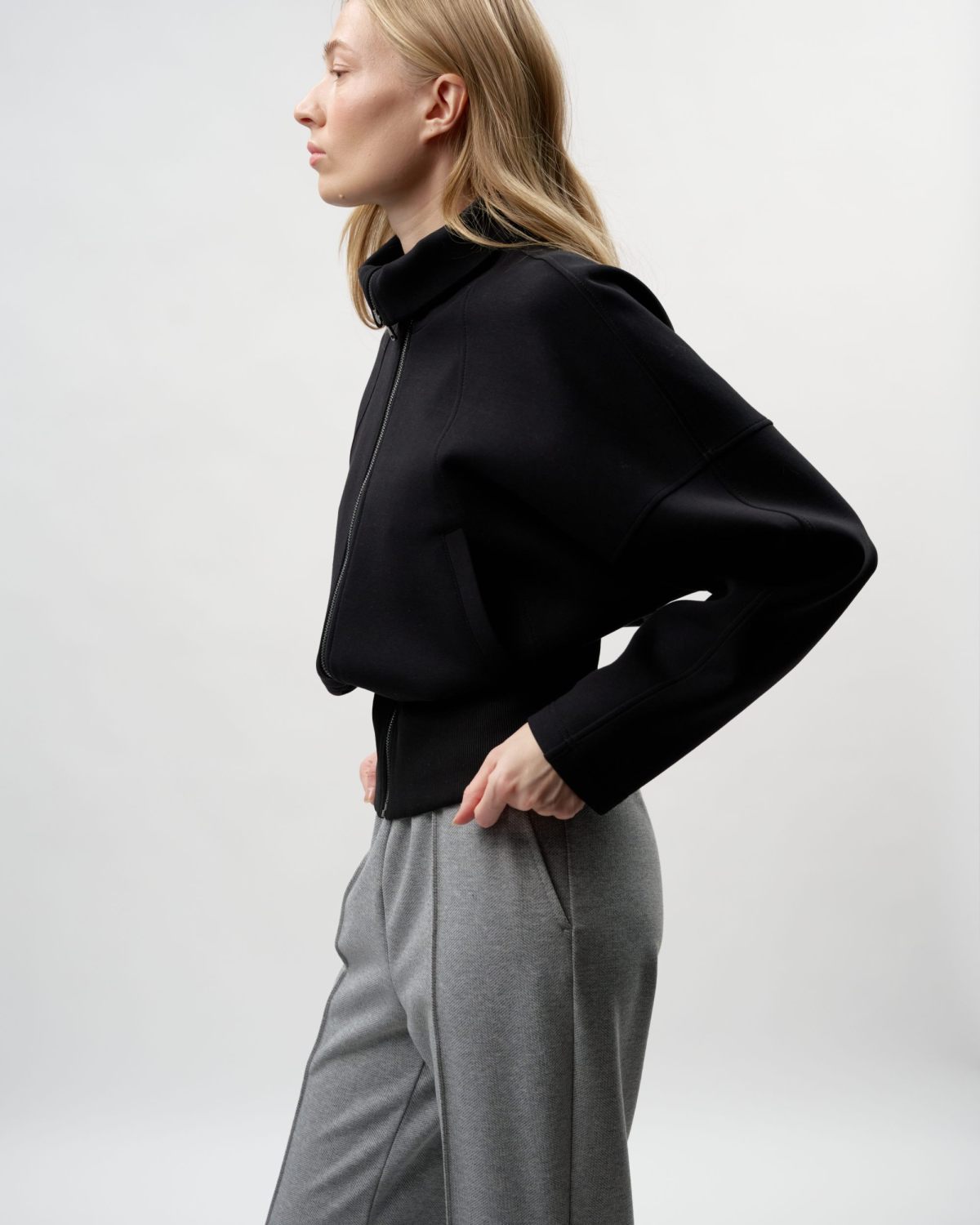 Джемпер с высоким воротом на молнии Pure Nikasport, W5CLP31-BLK, цвет черный