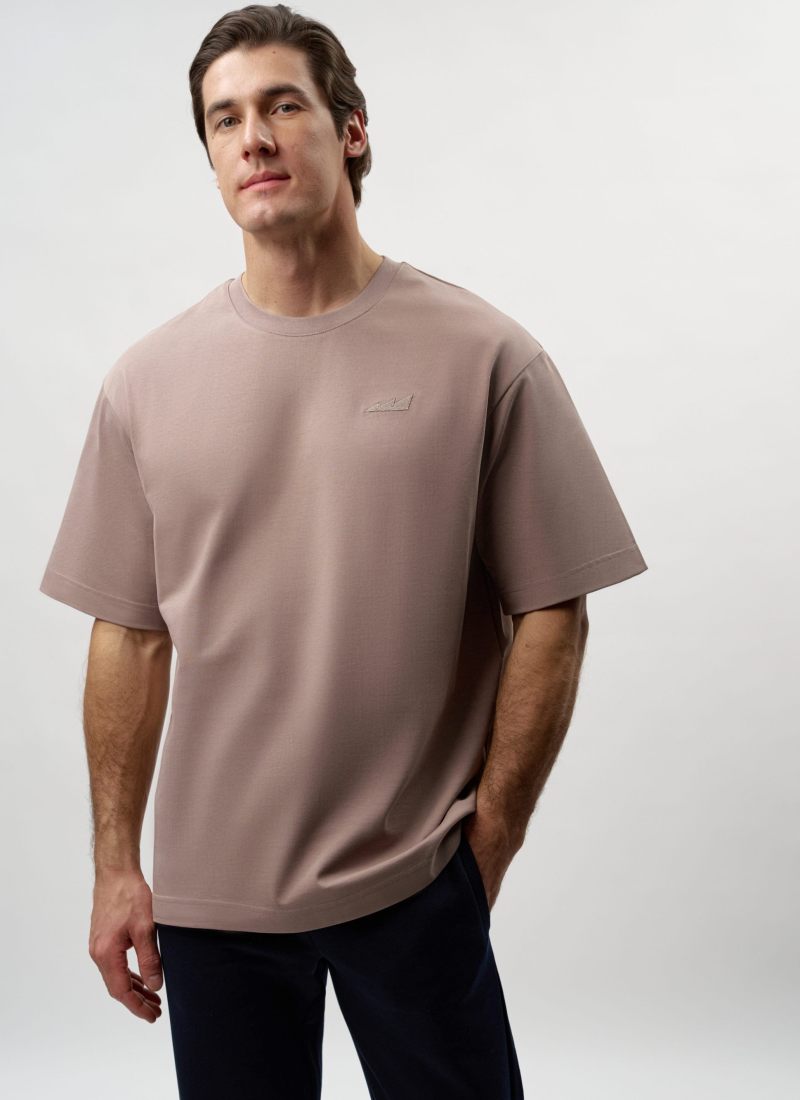 Футболка Oversize из плотного хлопка Classic Nikasport, CL12-M11-COF, цвет кофейный