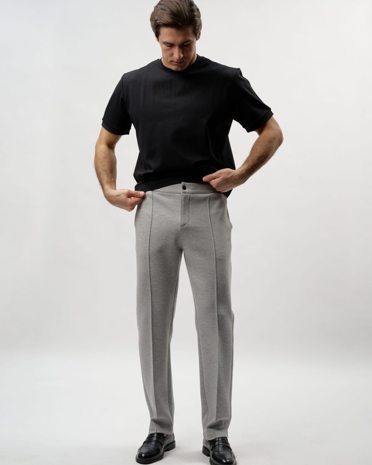 Брюки прямые со стрелками Pure Nikasport, M5CLP811-GRY/MLG, цвет серый меланж