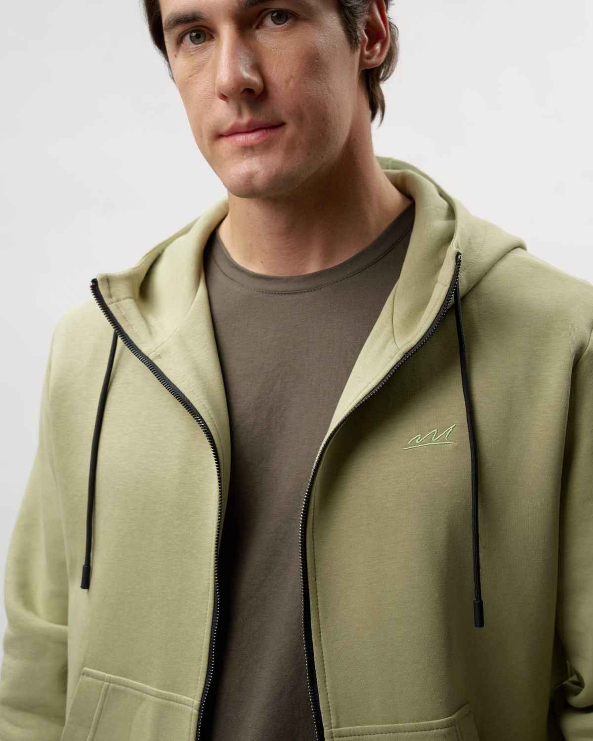 Худи на молнии Pure Nikasport, M5CLP34-OLV, цвет оливковый