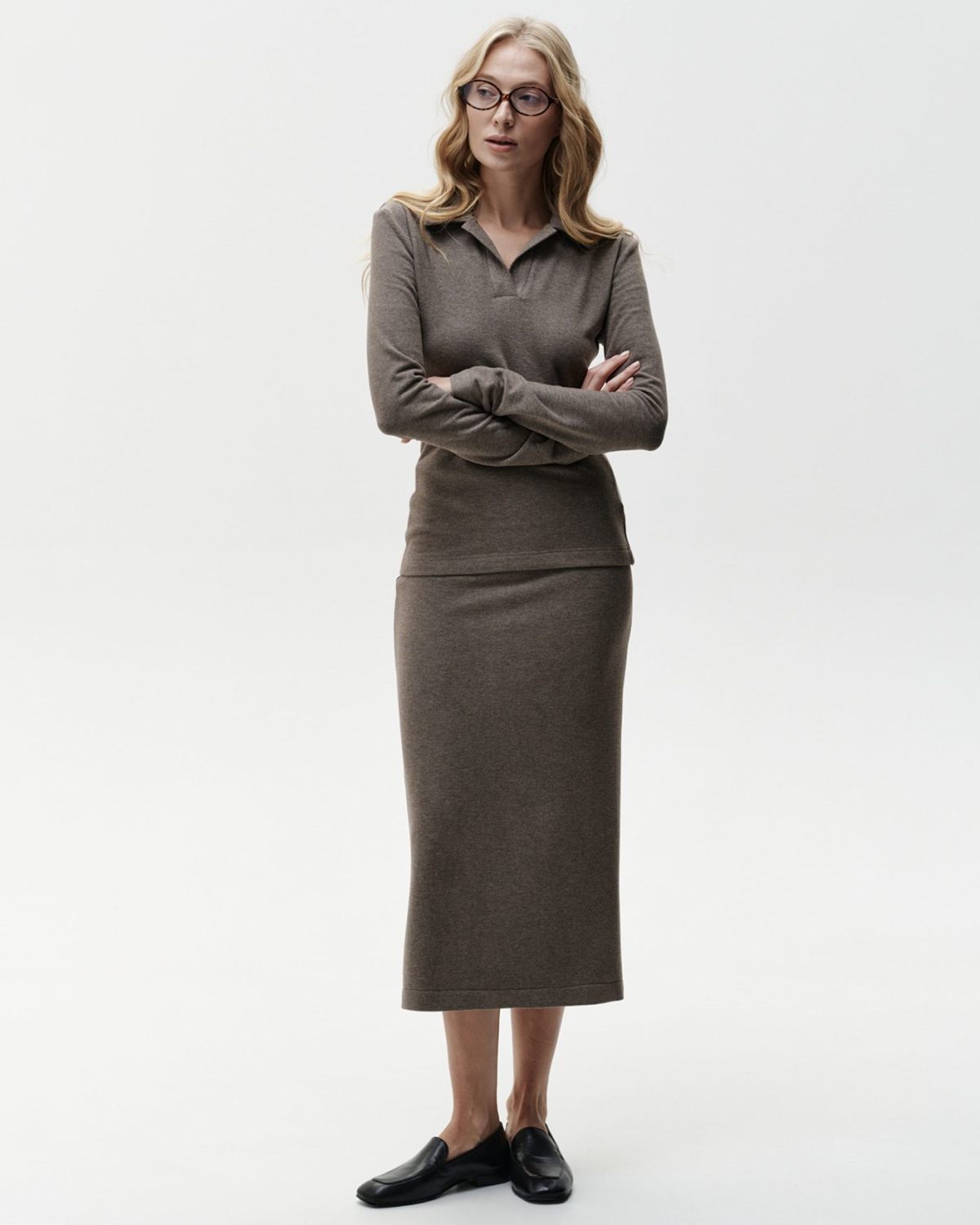 Юбка длинная c разрезом сзади Office Core Nikasport, 1W2OC123W-25CAP68, цвет капучино