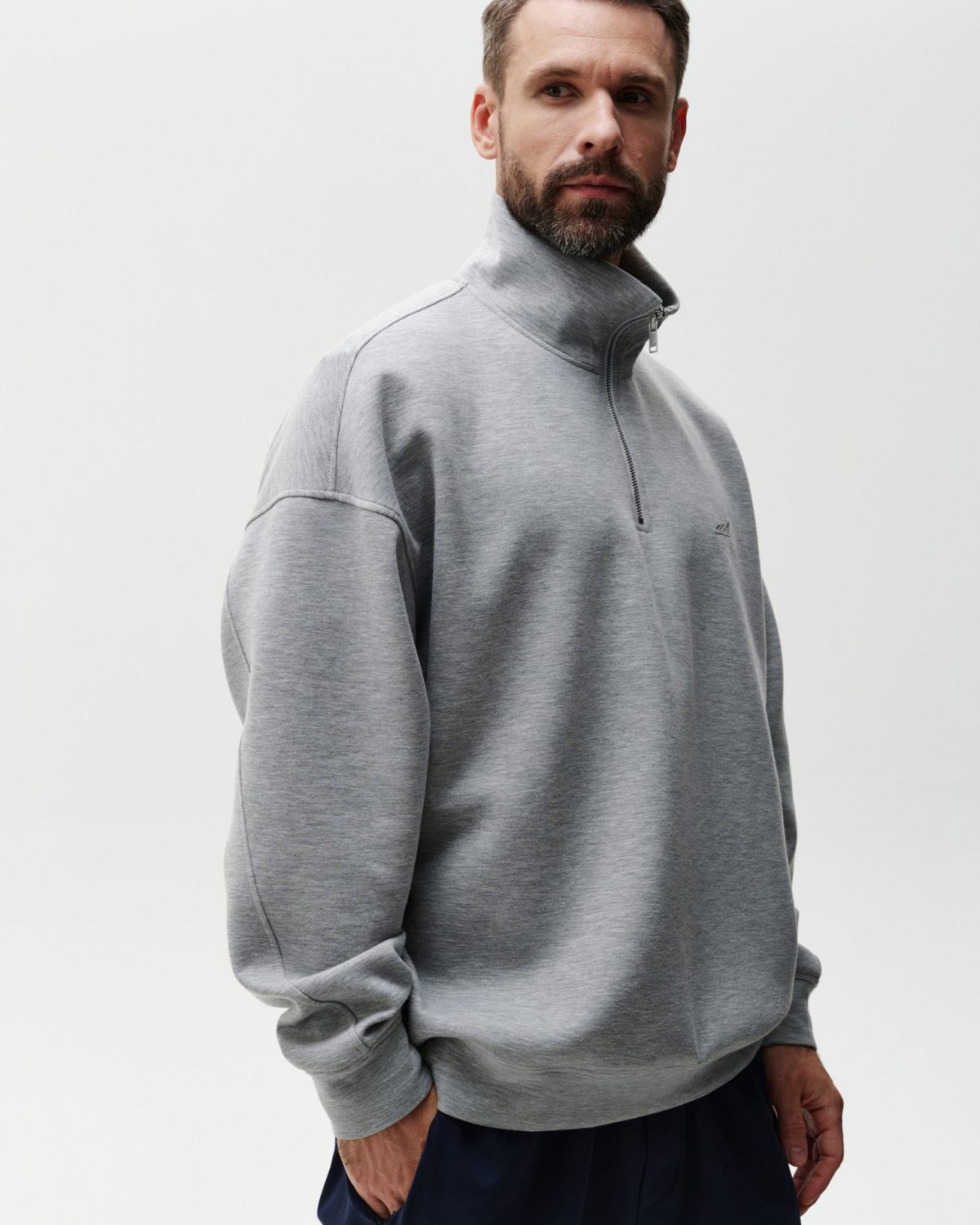 Джемпер с воротником стойкой на молнии Pure Nikasport, 3M3PR32E1-13GRY/MLG21, цвет серый
