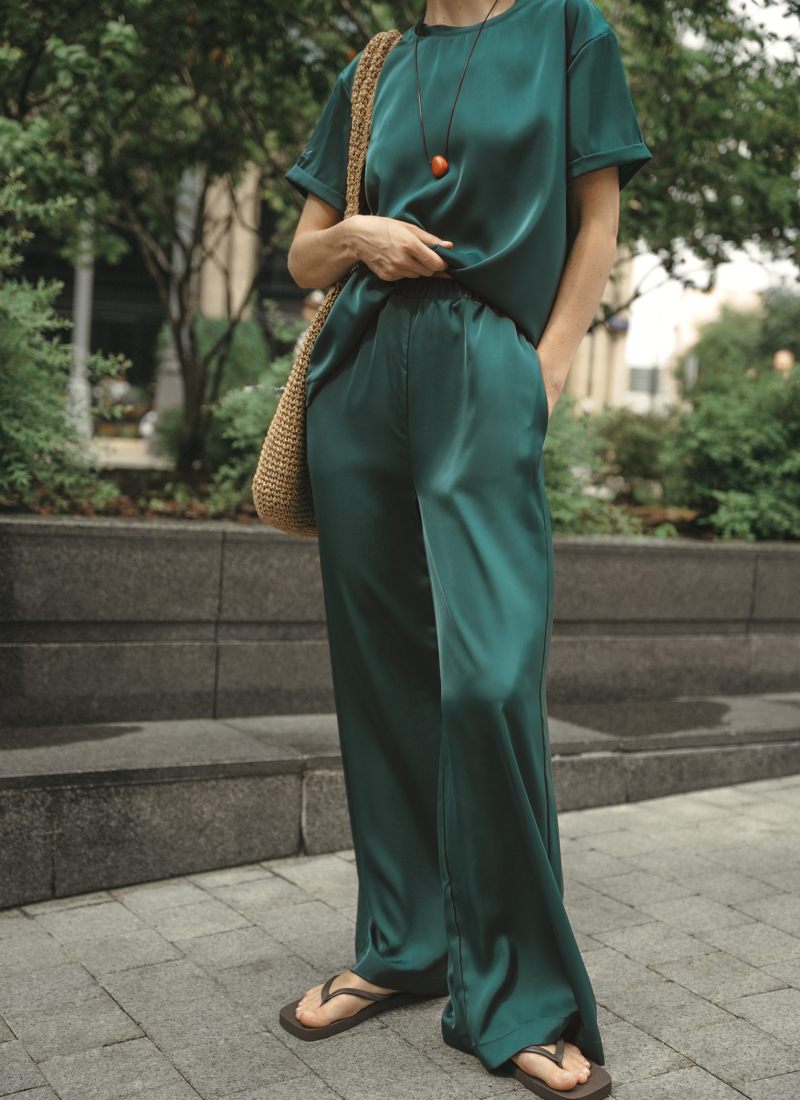 Брюки широкие Gardenika Nikasport, W3GN84-DRK/GRN, цвет зеленый