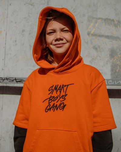 Худи с карманом SMART BOYS GANG Nikasport, SBG29-B-ORG/BLK, цвет оранжевый + черный