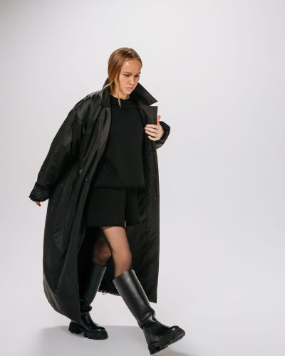 Пальто Oversize на кнопках Infinity Nikasport, INF101-W99-BLK, цвет черный