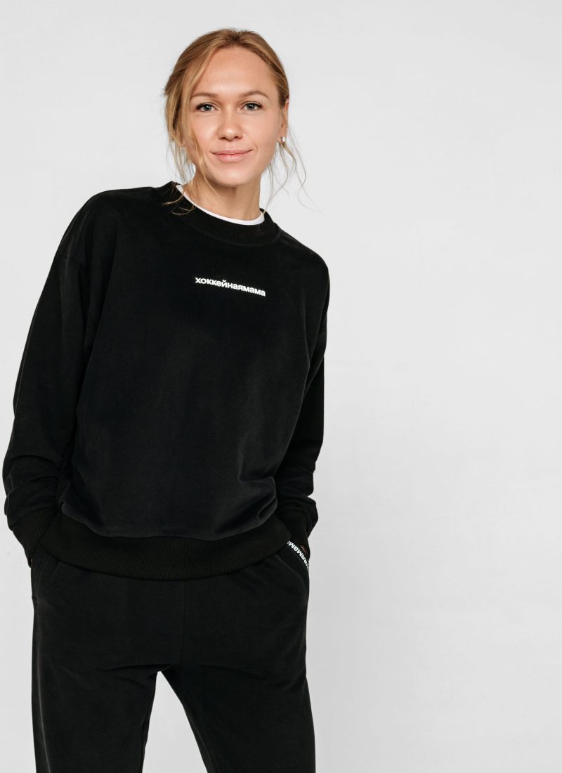 Свитшот Хоккейные мамы Nikasport, HM22-W-BLK, цвет черный