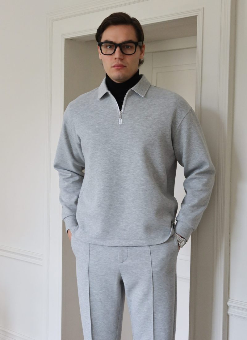 Джемпер с воротником на молнии Pure Nikasport, M5CLP33-GRY/MLG, цвет серый меланж