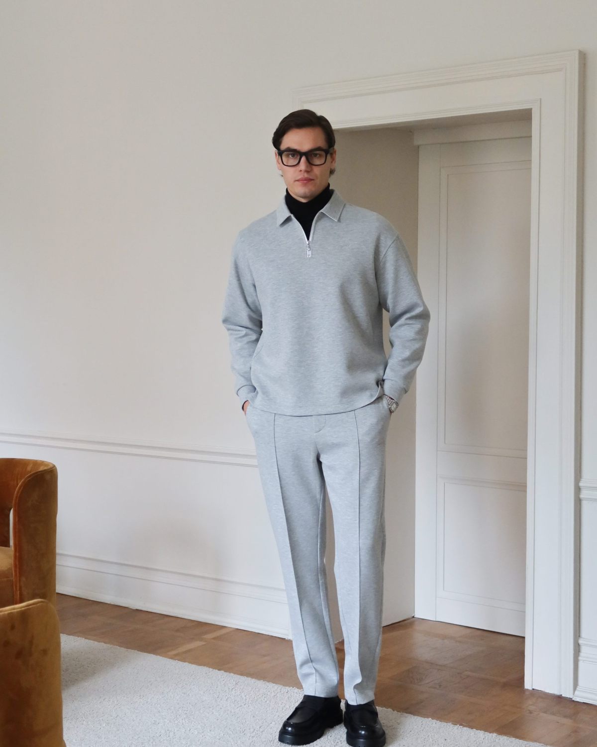 Брюки прямые со стрелками Pure Nikasport, M5CLP811-GRY/MLG, цвет серый меланж