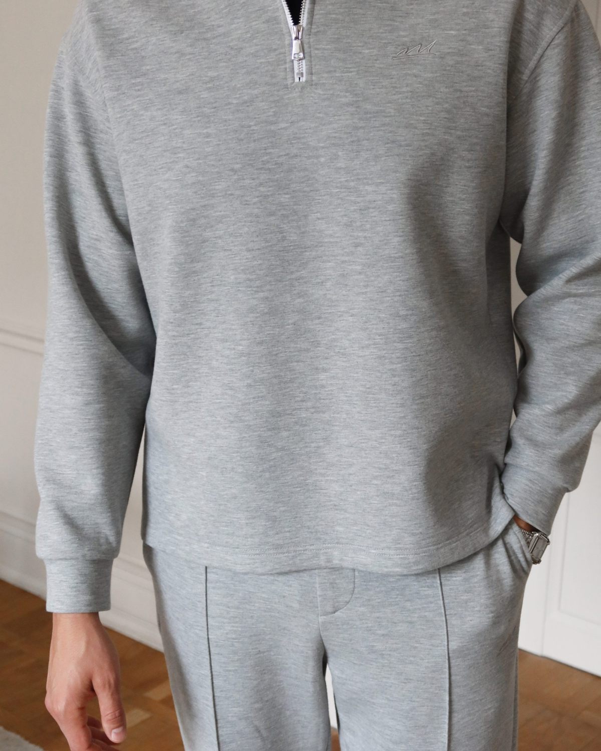 Джемпер с воротником на молнии Pure Nikasport, M5CLP33-GRY/MLG, цвет серый меланж