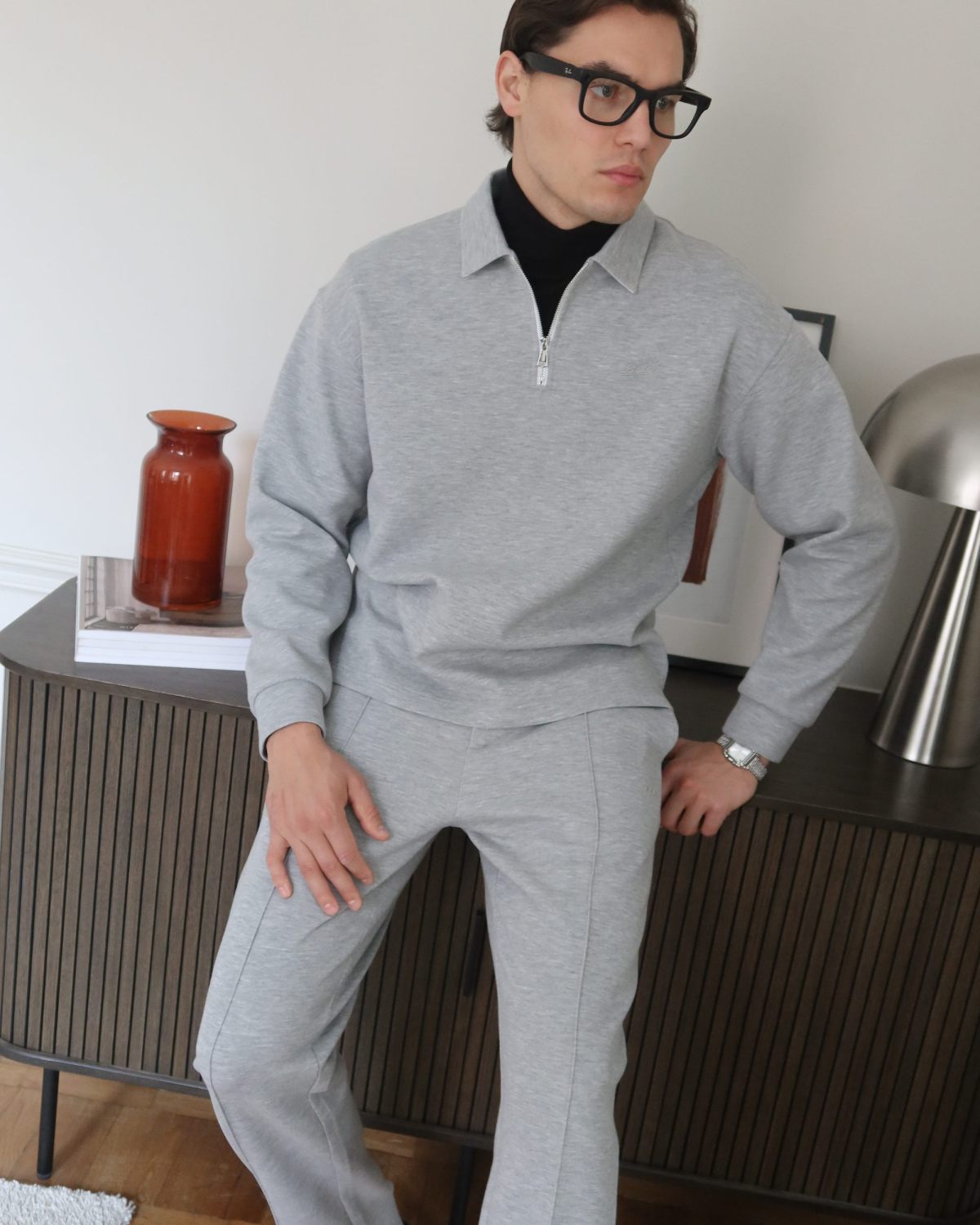 Джемпер с воротником на молнии Pure Nikasport, M5CLP33-GRY/MLG, цвет серый меланж