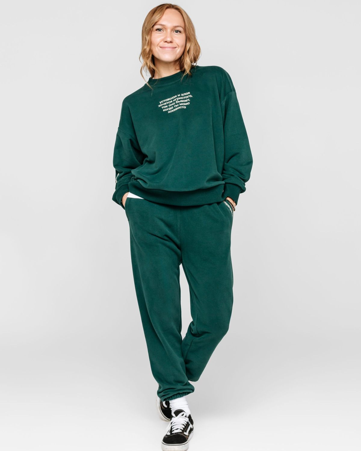 Брюки джоггеры Хоккейные мамы Nikasport, HM54-W99-FIR, цвет ель