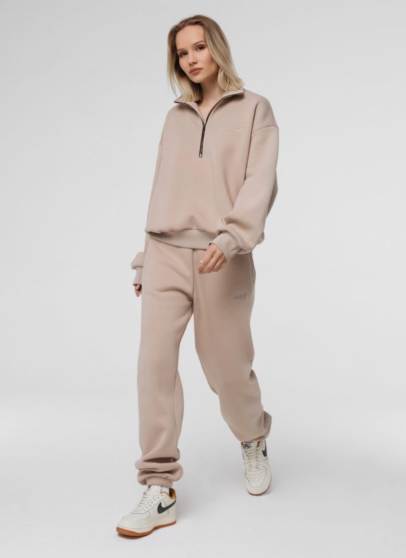 Утепленный джемпер с воротником стойкой на молнии Classic Nikasport, CL27-W11-BGE, цвет бежевый