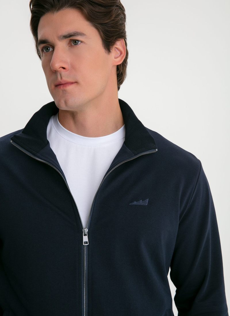 Джемпер с воротником стойкой на молнии Classic Nikasport, M5CL314-DRK/BLU, цвет темно-синий