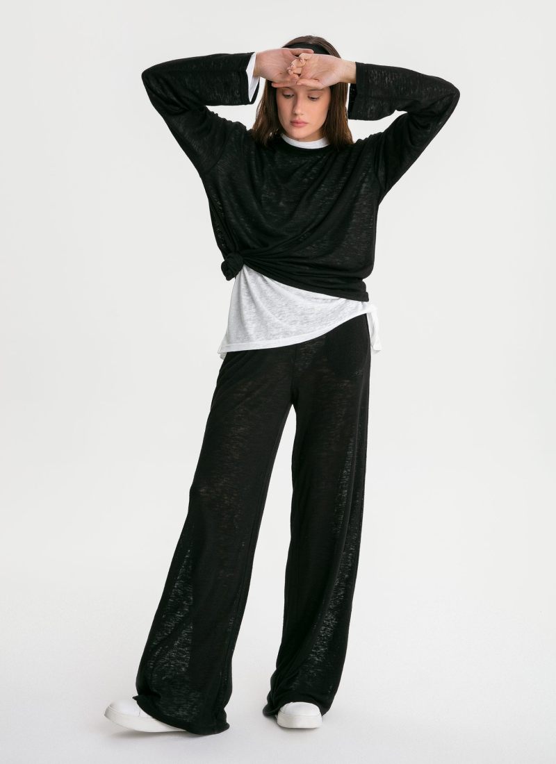 Брюки широкие полупрозрачные Softwear Nikasport, W4SFW811-BLK, цвет черный