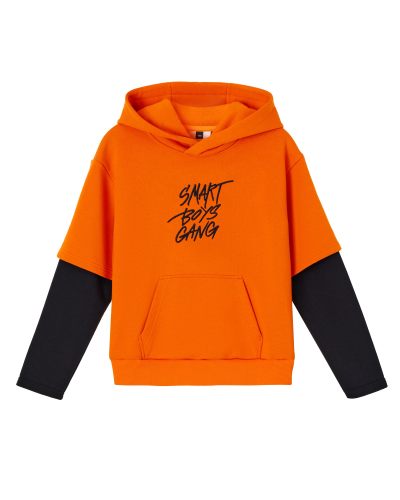 Худи с карманом SMART BOYS GANG Nikasport, SBG29-B-ORG/BLK, цвет оранжевый + черный