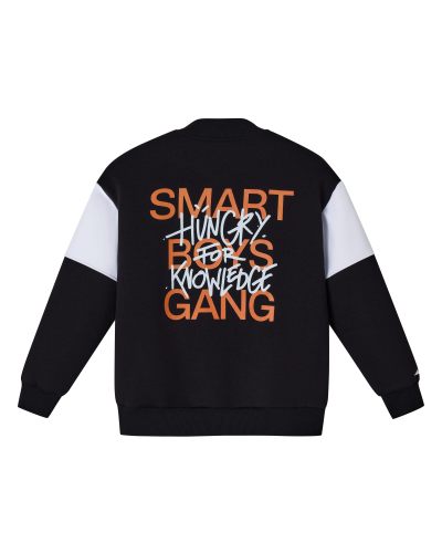 Бомбер SMART BOYS GANG Nikasport, SBG28-B-BLK/WHT, цвет черный + белый