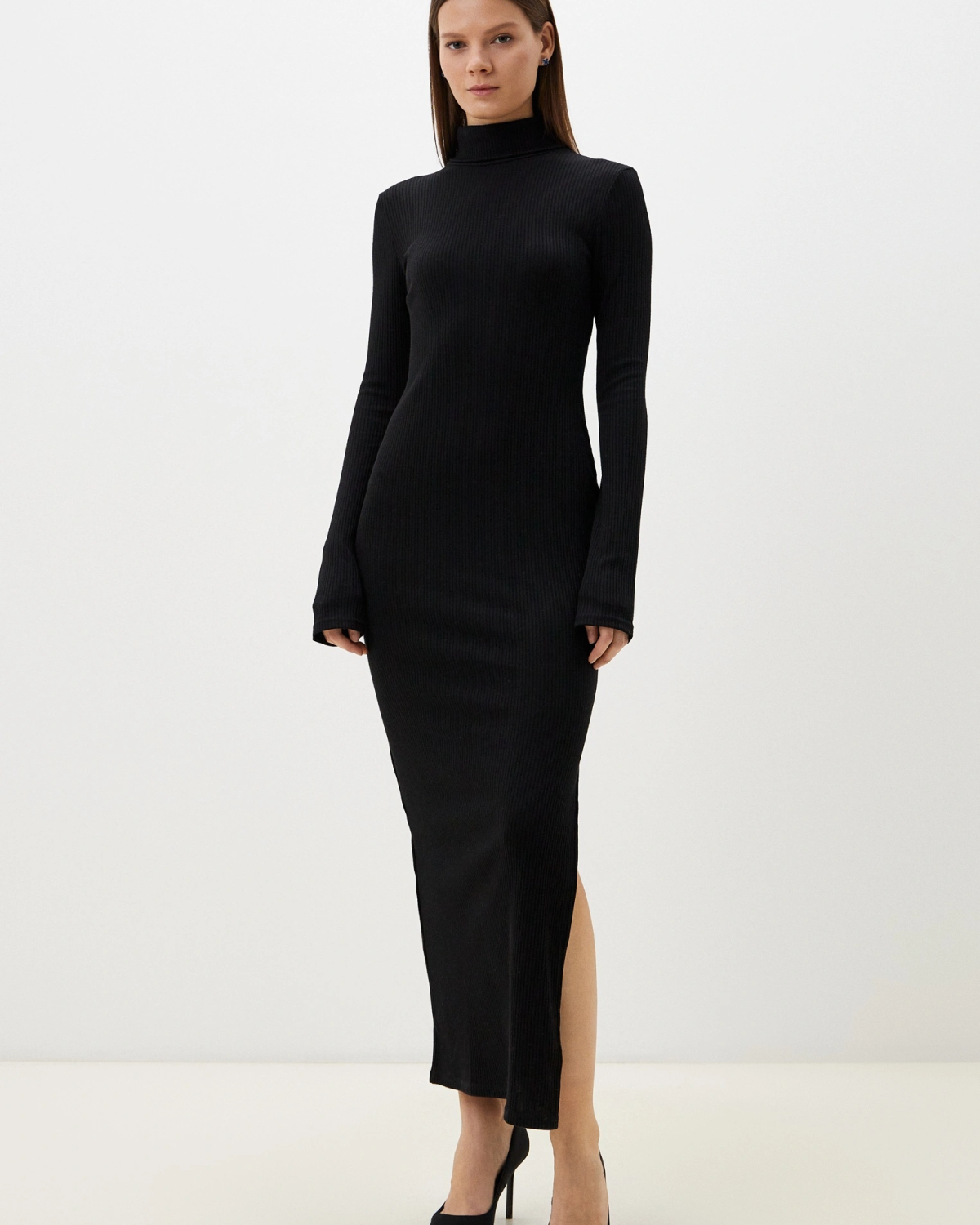 Платье длинное c разрезом_Slim infinity W BLK Nikasport, W2INF127-BLK, цвет черный